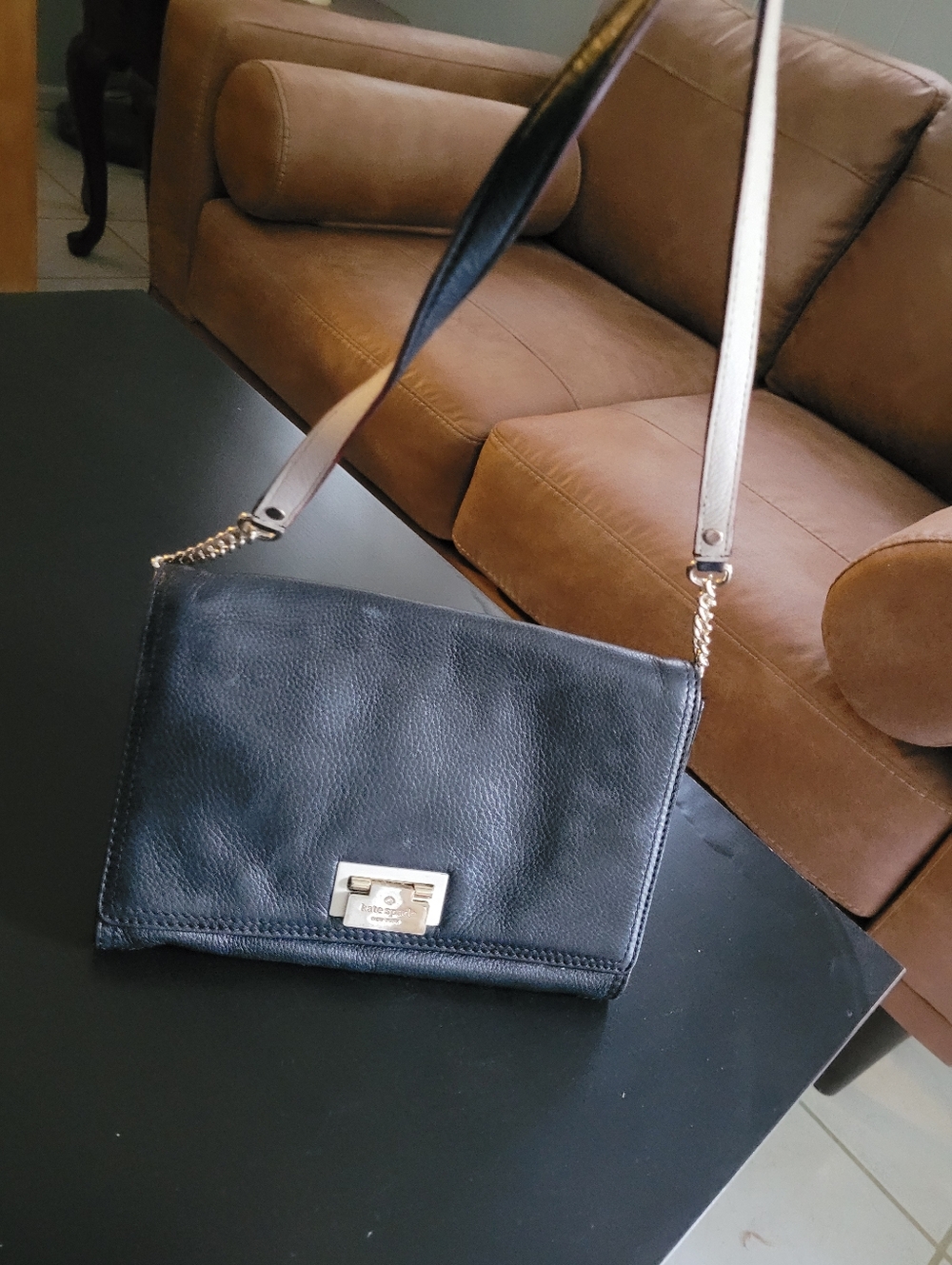 Kate Spade Black Leather Chain-Strap Shoulder Bag